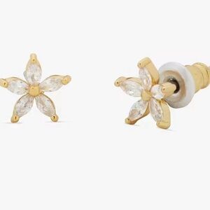 Kate Spade Gold Cubic Zirconia Flower Studs Earrings